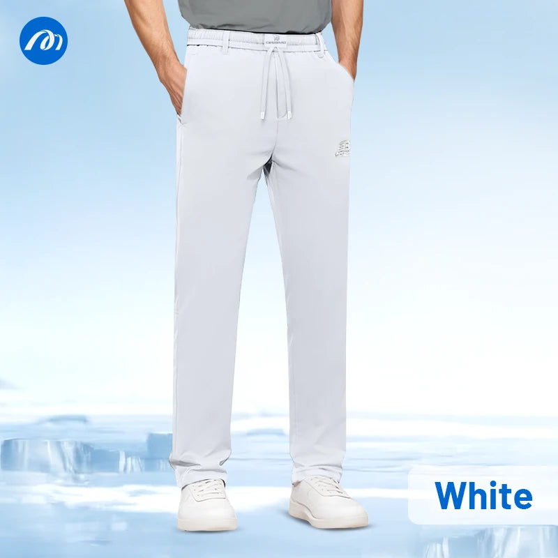 Jerrycomfit - Ice Silk Mesh Panel Casual Pants