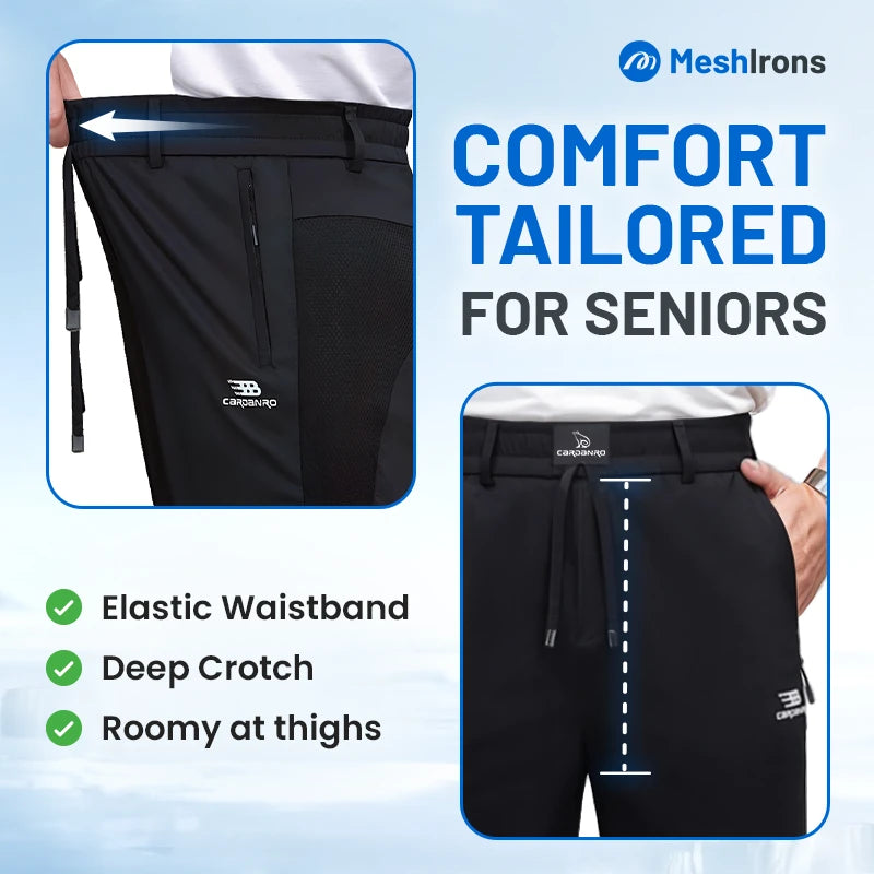 Jerrycomfit - Ice Silk Mesh Panel Casual Pants